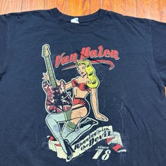 Van Halen Shirt Mens Size Large Black Running With The Devil Tour 2008