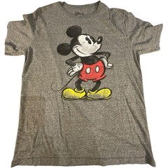 Vintage Style Disney Mickey Mouse Grey Graphic Tee L 42/44 Soft Cotton Blend