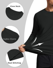 4 Pack Men’s Shirts Long Sleeve Sun Protection UPF 50+ UV SPF Dry Fit T-Shirt…