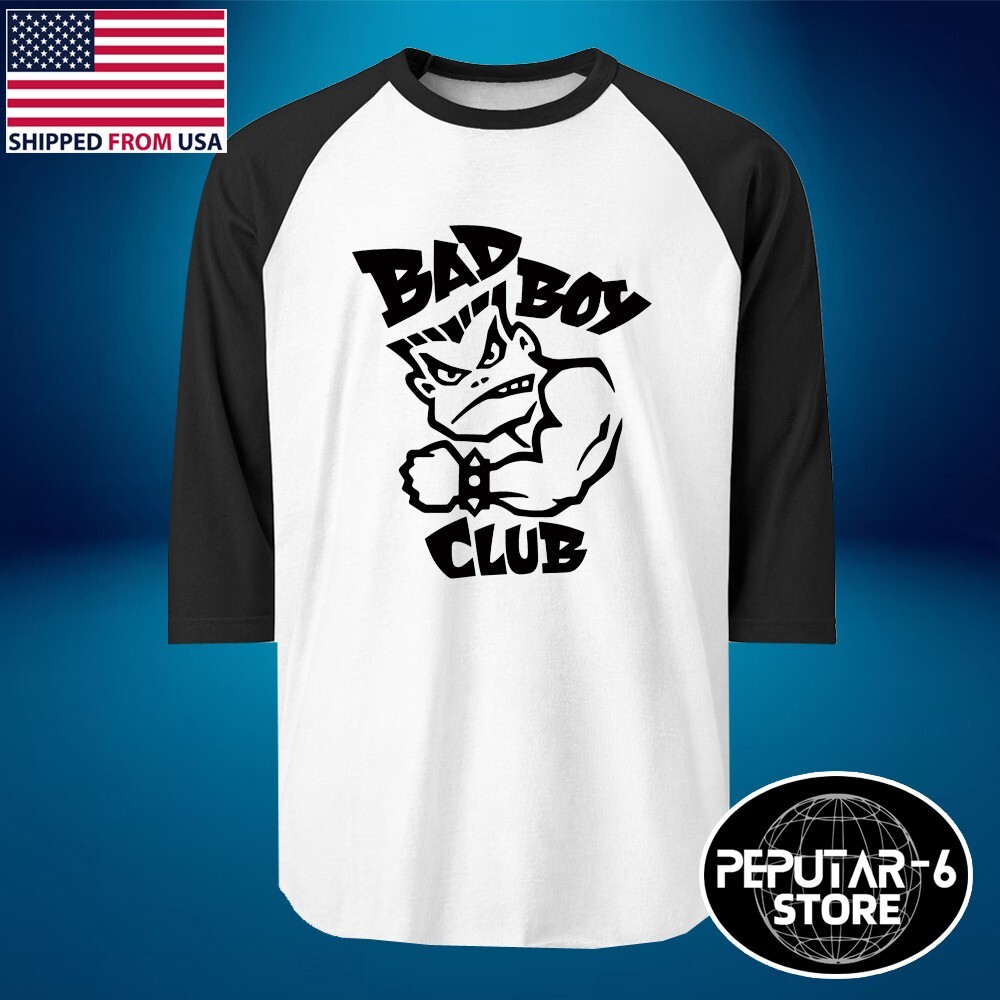 Bad Boy Club BMX Men’s Raglan White Black Size S to 2XL
