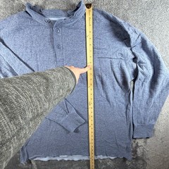 LL Bean Shirt Mens XXLT Blue River Drivers Henley Heather Wool Two Layer Base