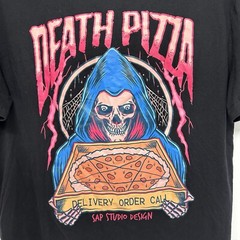 Death Pizza Graphic Tee Sap Studio Design SHEIN XS Shirt Trendy Fun Top