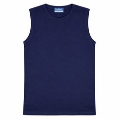 Fabrik Pure Cotton Crew Neck Sleeveless Tee Shirt For Men in 3 Colours, 2XL-8XL
