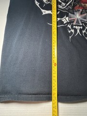 1990s Ride Free Motorcycle Tee Black, Red, White, Blue, and Chrome Vintage XL