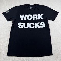 Blink-182 Work Sucks I Know Shirt Mens Medium Black Band Graphic Punk Rock Tee