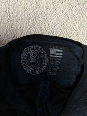 Affliction Mens Large Blue Henley Black Moon Spirit Skeleton Back Print Y2K