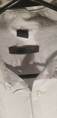 DKNY Long Sleeve Dress Shirt 100% Soft Cotton Button Up Collar .USA Seller