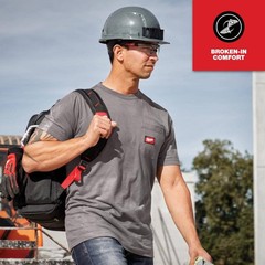 Milwaukee Men’s Medium Gray GRIDIRON Cotton/Polyester Pocket T-Shirt