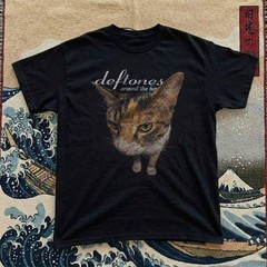 Deftones Around The Fur Cat Vintage Design Black Cotton T-shirt S-5XL