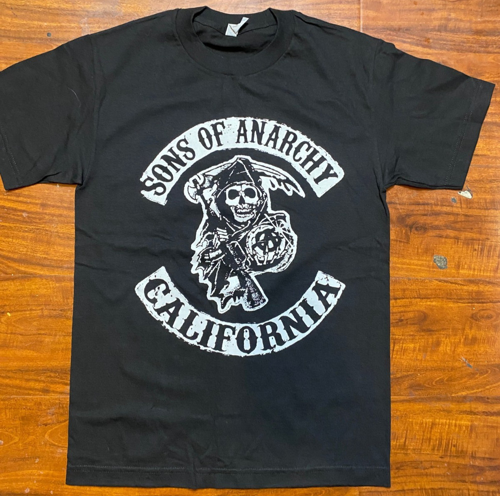 Sons Of Anarchy California Reaper Crew Black Graphic Tee-NWOT