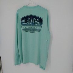 Salt Life Men’s XXL Green Graphic Print Long Sleeve Pocket T-Shirt
