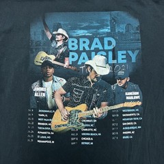Brad Paisley Tour 2021 Concert T-Shirt Mens XL Black Fruit of the Loom Cotton