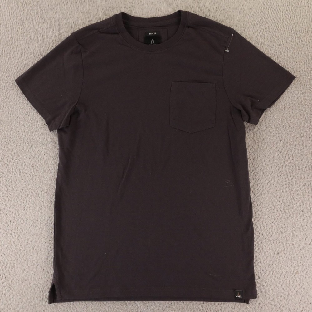prAna Shirt Mens S Black 100% Organic Cotton prAna Slim Pocket Tee