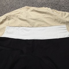 Porter & Ash Performance T Shirt Mens L Tan White Black Short Sleeve