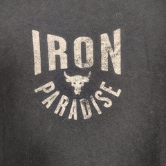 Under Armour T-Shirt Mens Large Black Project Rock Iron Paradise Graphic Cotton