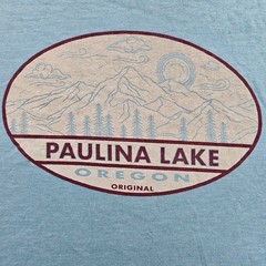 Paulina Lake Oregon Blue Short Sleeve Tri-Blend T-Shirt Men’s M
