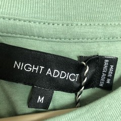 Night Addict Mens Tee-Shirt Green Short Sleeve Crew Neck Casual Pullover Size M