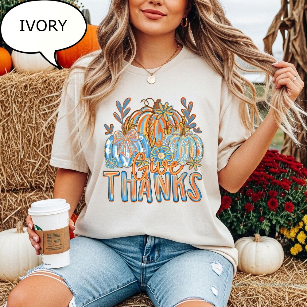 Thanksgiving Floral Pumpkin Shirt Pumpkin Season Fall Harvest Autumn Gift Tee