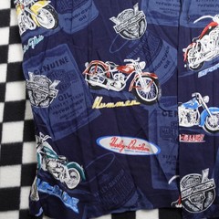 Vintage Harley Davison biker Hawaiian style all over print button up Shirt 2XL