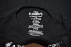 Lyrics By Lennon & McCartney Mens Come Together Zipper Pocket Black Shirt New XL