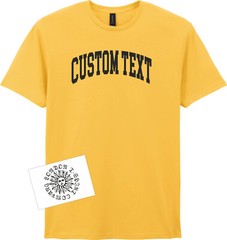 Custom Print College Style T-Shirt – Personalised, Varsity Top, Various Colours