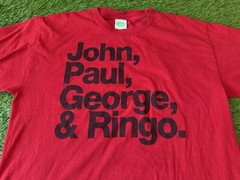 Official 2005 The Beatles John Paul George & Ringo- Rockstars Red Shirt LARGE
