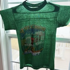 Vintage 80s Paper Thin Trucker T Shirt Green Sz M Rig USA Trucking Tee
