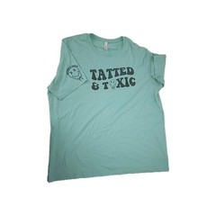 Unisex T-shirt Graphic Tatted & Toxic Size 3 XL Light Green Short Sleeve