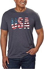 GALT USA Signature Men’s Graphic Tee T Shirt Printed Flag, Gray, Size XL