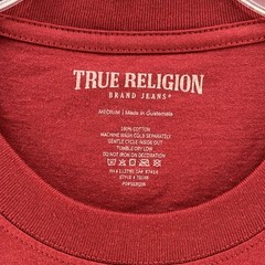 NWT True Religion Mens Shirt Medium M Red Stamp Foil Red Short Sleeve Camisa