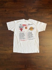 1991 lakers vs bulls nba finals tee size XL measurements pictured