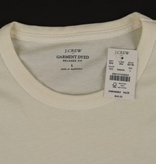New JCREW Size Mens L Garment-Dyed Tee Shirt in Ivory $49 BZ136