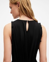 All Saints Womens Removable Sleeve Maxi Dress Viscose Long Sleeve / Sleeveless