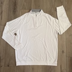 Peter Millar Men’s White Crown Comfort Textured 1/4 Zip Pullover Shirt XXL
