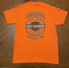 New Harley-Davidson T-Shirt Orange With Inscribed Skull