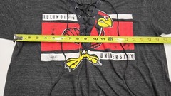Vintage Illinois State University Redbirds Lace Up Short Sleeve Track Shirt