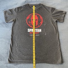 Spartan Sprint Short Sleeve Gray Logo T-Shirt Large