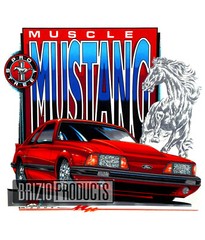 “Muscle Mustang” White Tee 8966 Front Print