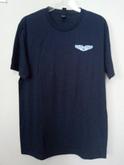 District Perfect Tri Graphic Print Short Sleeve T Shirt Navy Blue Comfy Size M