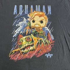 Funko Pop Tees Aquaman Cartoon T-Shirt Adult XL Black Superhero DC Comics