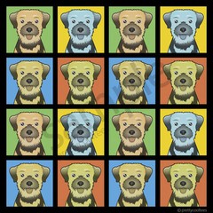 Border Terrier Cartoon Pop-Art T-Shirt – Men Women Youth Tank Short Long Sleeve