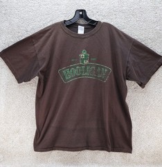 Hooligan Graphic T-Shirt Mens XL Brown Streetwear Tee (see photo for flaw)