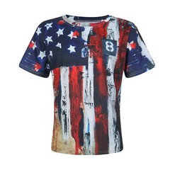 ON SALE!! USA Distressed Flag Casual Fashion Slim Fit T-shirts American Tee