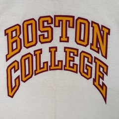 NOS 70s Boston College T Shirt XL Ringer Single Stitch USA Football Jersey VTG