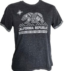 Brooklyn Cloth Gray California Republic Bear Crew Neck T-shirt Mens Small