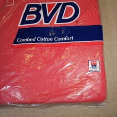 Vintage BVD Mens Red Pocket Tee XXL (50-52) Combed Cotton USA Made BRAND NEW