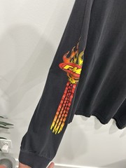FMF Men’s Long Sleeve Shirt Vintage Y2K Streetwear Flames, Size XXL
