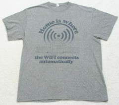 Delta Pro Weight Gray Home Is Where Graphic T-Shirt Top Large Short Sleeve 1462