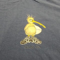 Vintage Global Culture Shirt Game On Kiwi Rugby XL Blue Graphic Tee