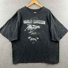 Vintage Harley Davidson Shirt Mens 3XL Black Pinup Girl Biker Eagle Double-Sided